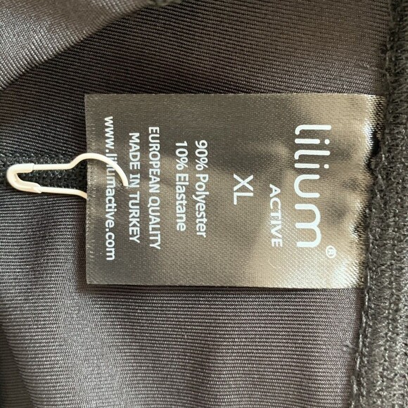 Lilium Active Black Yoga Stretch Pants Women XL Pockets & Mesh Inserts - Picture 10 of 10